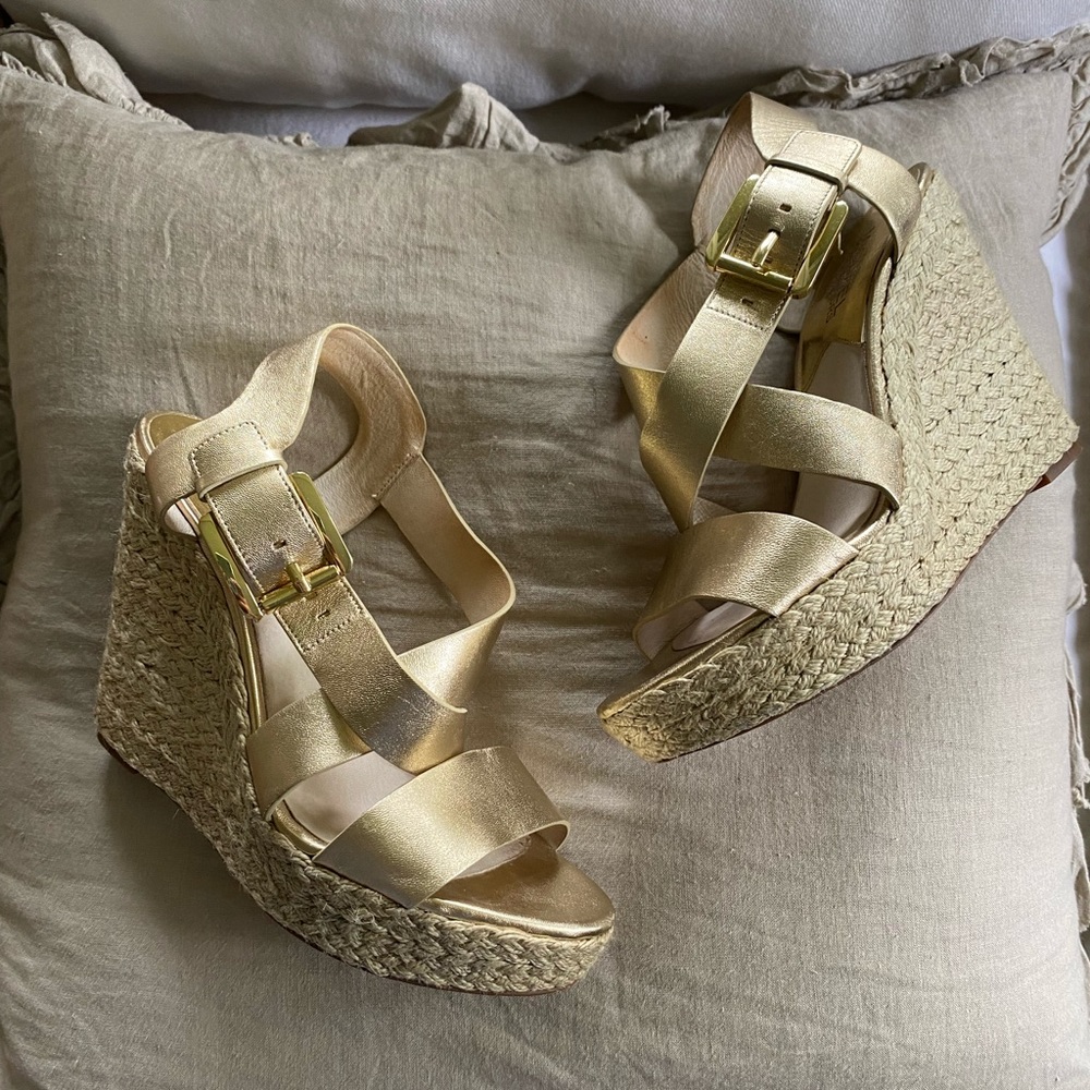 Michael Kors Gold Platform Wedges